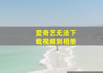 爱奇艺无法下载视频到相册