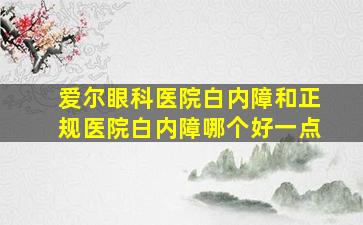 爱尔眼科医院白内障和正规医院白内障哪个好一点