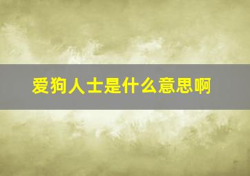 爱狗人士是什么意思啊