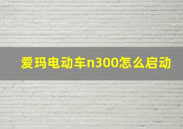 爱玛电动车n300怎么启动