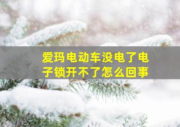 爱玛电动车没电了电子锁开不了怎么回事