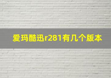 爱玛酷迅r281有几个版本