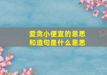 爱贪小便宜的意思和造句是什么意思