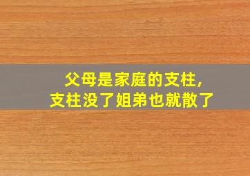 父母是家庭的支柱,支柱没了姐弟也就散了