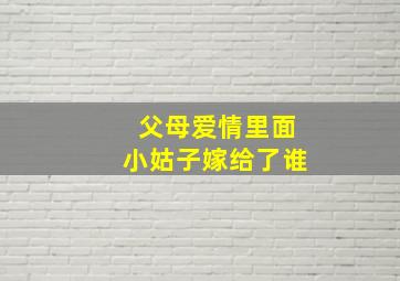 父母爱情里面小姑子嫁给了谁