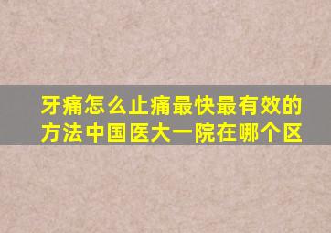 牙痛怎么止痛最快最有效的方法中国医大一院在哪个区