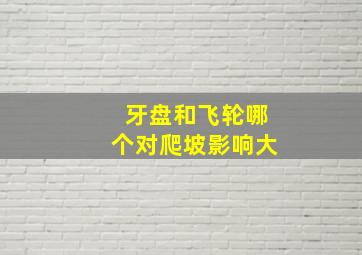 牙盘和飞轮哪个对爬坡影响大