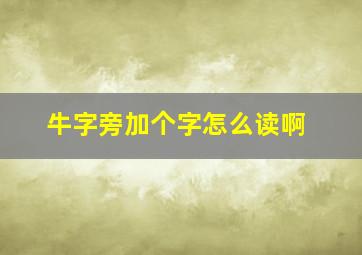 牛字旁加个字怎么读啊