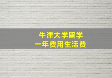 牛津大学留学一年费用生活费