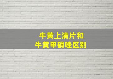 牛黄上清片和牛黄甲硝唑区别