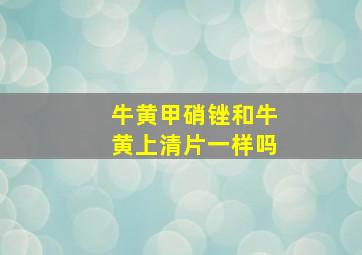 牛黄甲硝锉和牛黄上清片一样吗