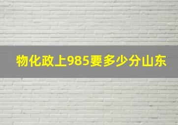 物化政上985要多少分山东