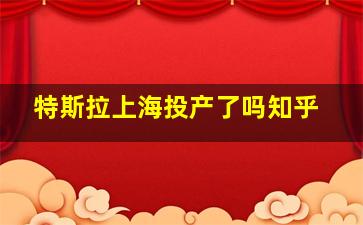 特斯拉上海投产了吗知乎