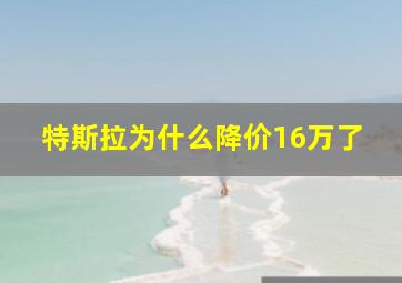 特斯拉为什么降价16万了