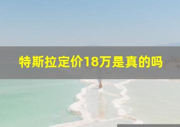 特斯拉定价18万是真的吗