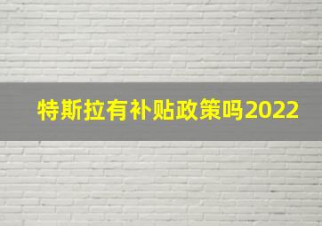 特斯拉有补贴政策吗2022