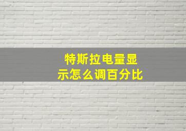 特斯拉电量显示怎么调百分比