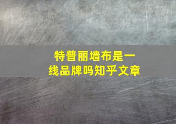 特普丽墙布是一线品牌吗知乎文章