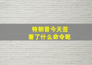 特朗普今天签署了什么命令呢