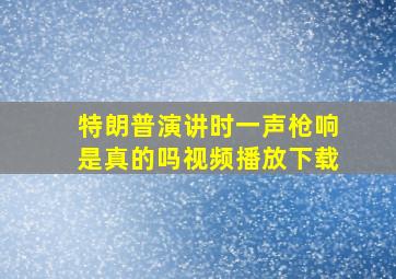 特朗普演讲时一声枪响是真的吗视频播放下载