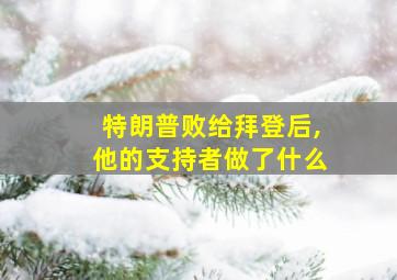 特朗普败给拜登后,他的支持者做了什么