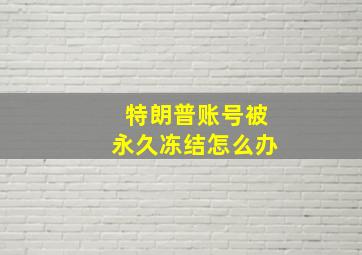 特朗普账号被永久冻结怎么办