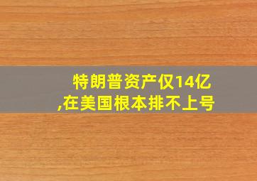 特朗普资产仅14亿,在美国根本排不上号