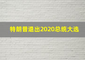 特朗普退出2020总统大选