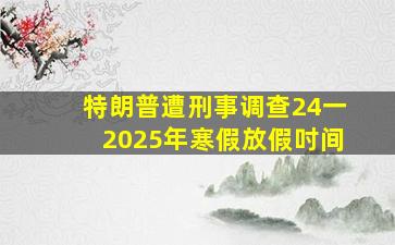 特朗普遭刑事调查24一2025年寒假放假吋间