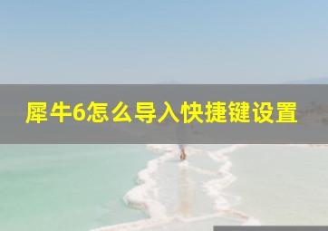 犀牛6怎么导入快捷键设置