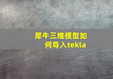 犀牛三维模型如何导入tekla