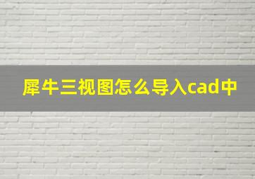 犀牛三视图怎么导入cad中