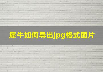 犀牛如何导出jpg格式图片