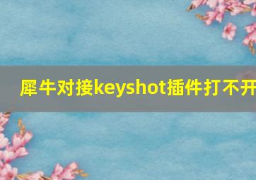 犀牛对接keyshot插件打不开