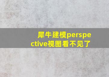 犀牛建模perspective视图看不见了