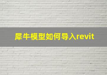 犀牛模型如何导入revit