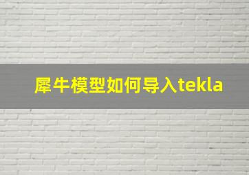 犀牛模型如何导入tekla