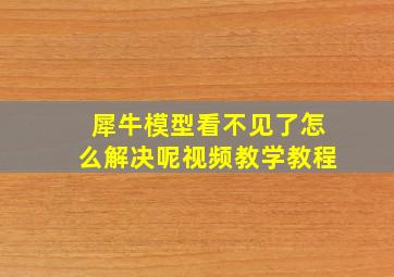 犀牛模型看不见了怎么解决呢视频教学教程