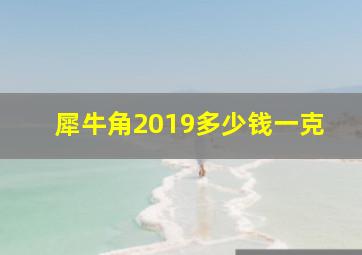 犀牛角2019多少钱一克