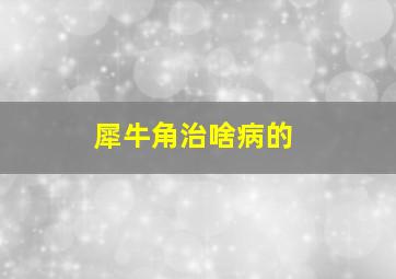 犀牛角治啥病的