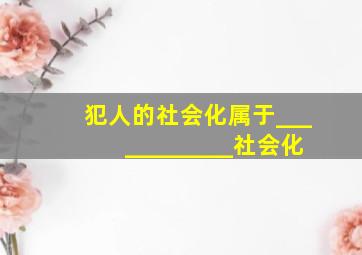 犯人的社会化属于____________社会化