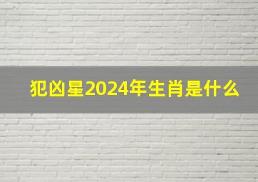 犯凶星2024年生肖是什么