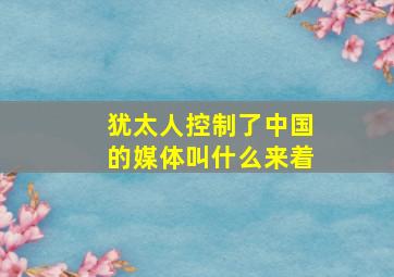 犹太人控制了中国的媒体叫什么来着