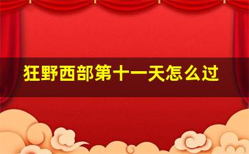 狂野西部第十一天怎么过