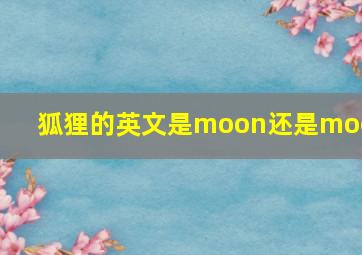 狐狸的英文是moon还是moon