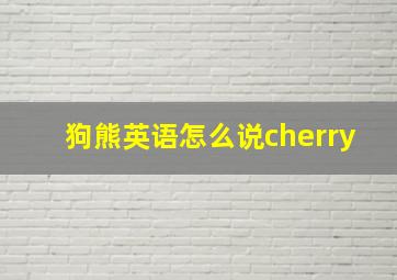 狗熊英语怎么说cherry