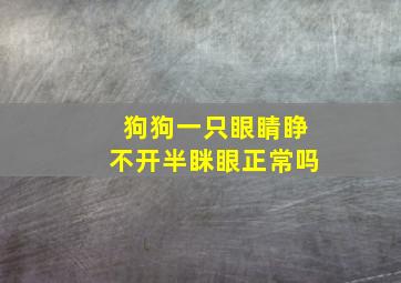 狗狗一只眼睛睁不开半眯眼正常吗