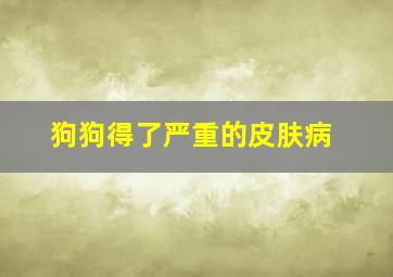 狗狗得了严重的皮肤病