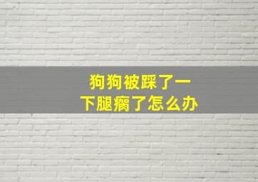 狗狗被踩了一下腿瘸了怎么办