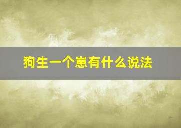 狗生一个崽有什么说法